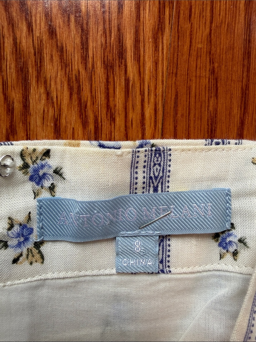 ANTONIO MELANI Linen Blend Floral Cottagecore Prairie Daniela Midi Dress 8 - Picture 4 of 11